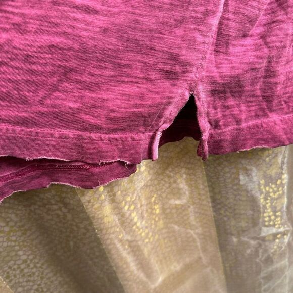 PINK Victorias Secret Washed Berry Distressed Long Sleeve T Shirt Large - Picture 7 of 7